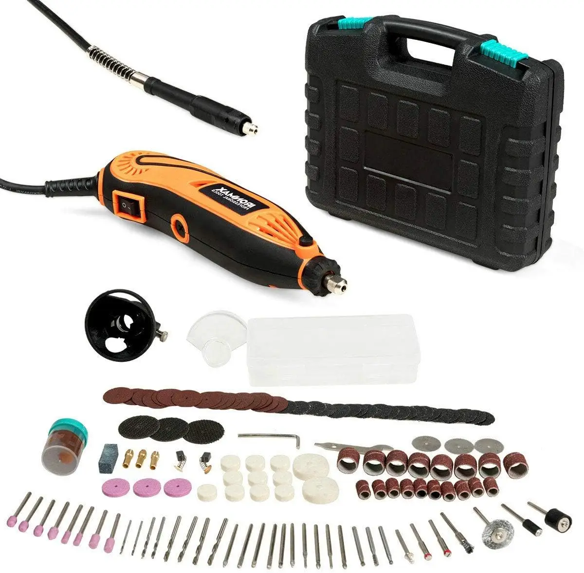 Electric Rotary Tool Kit Variable Speed 140 Pcs Accessories w/ Flex shaft & Case ,