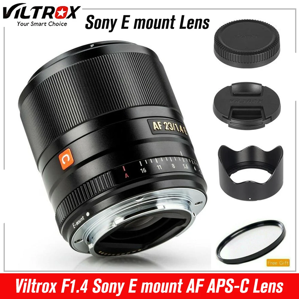 

Viltrox Sony E mount Lens 13mm 23mm 33mm 56mm F1.4 Auto Focus Ultra Wide Angle APS-C Lens for Sony E-Mount A6400 A6000 A7III A7R