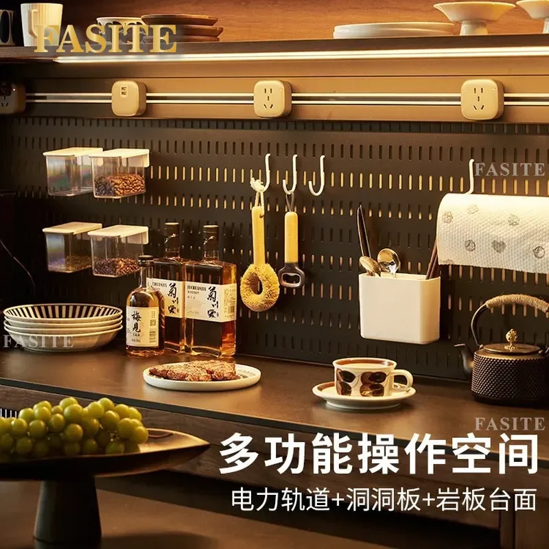 For North American Black Walnut Dining Side Cabinet Solid Wood Wall Mounted Integrated High Storage Locker Japanese Tea