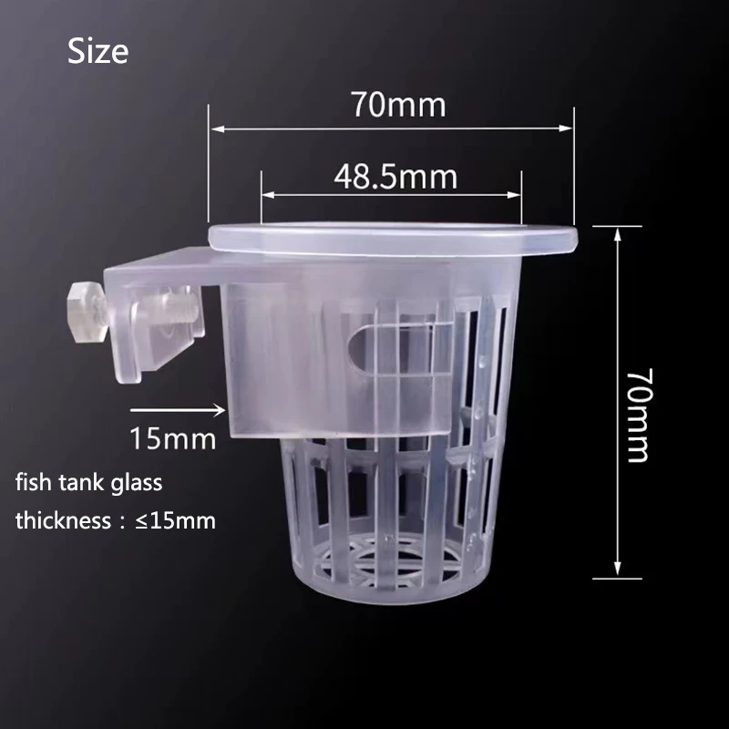 Aquarium Planting Basket Hydroponic Support Hangable Fish Tank Water Grass Cup Aquatic Plant Holder Wall Hanging Flower Pots New