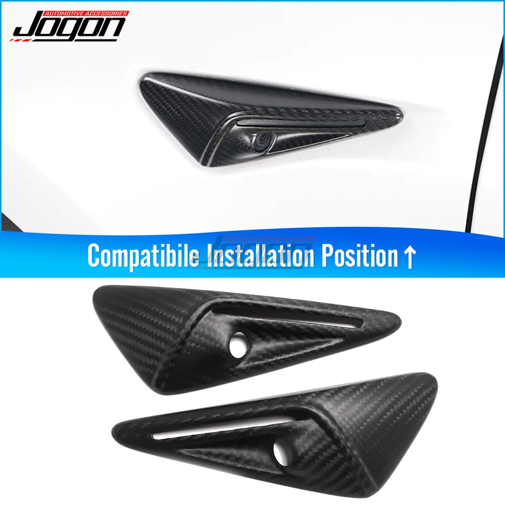 For Tesla Model 3 Model Y 2023 Car Side Marker Turn Signal Cover Camera Fender Overlay Carbon Fiber Sticker Car Accessories