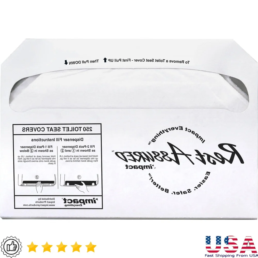 

Hygienic Half-fold Toilet Seat Covers 250 Pack Infection Resistant Durable Eco-friendly Disposable Public Restrooms