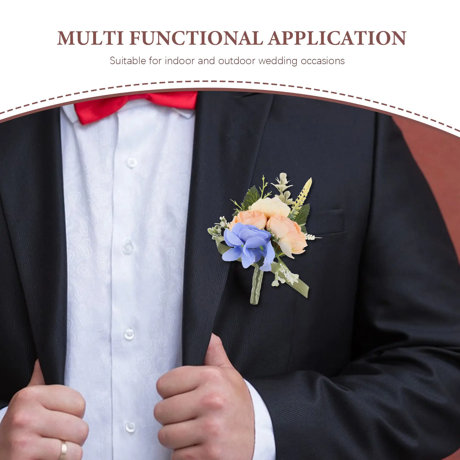 Lightweight Realistic Artificial Tulip Boutonniere for Men – Wedding Groom & Groomsmen Chest Corsage Decoration