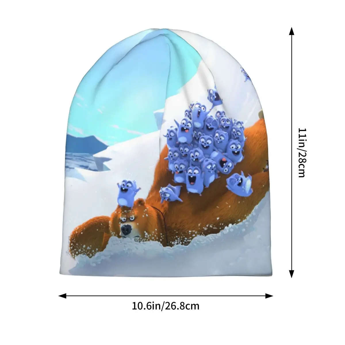 Grizzy Beer Cartoon Skullies Beanies Hat Anime Fashion Unisex Street Caps قبعات بونيه مرنة حرارية دافئة #2