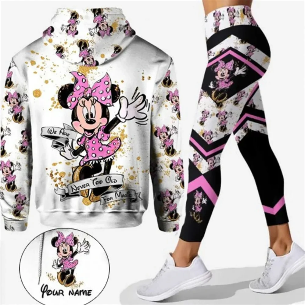 3D hoodie new women\'s suit sports hooded sweatshirt yoga pants sports Disney princess yoga suit basic hooded moleton feminino