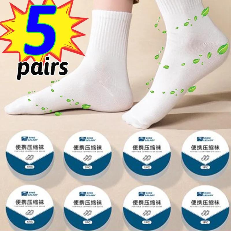 New Portable Disposable Socks Low-Cut Socks Breathable Casual Short Ankle Solid Color Cotton Socks for Travelling Business Trips