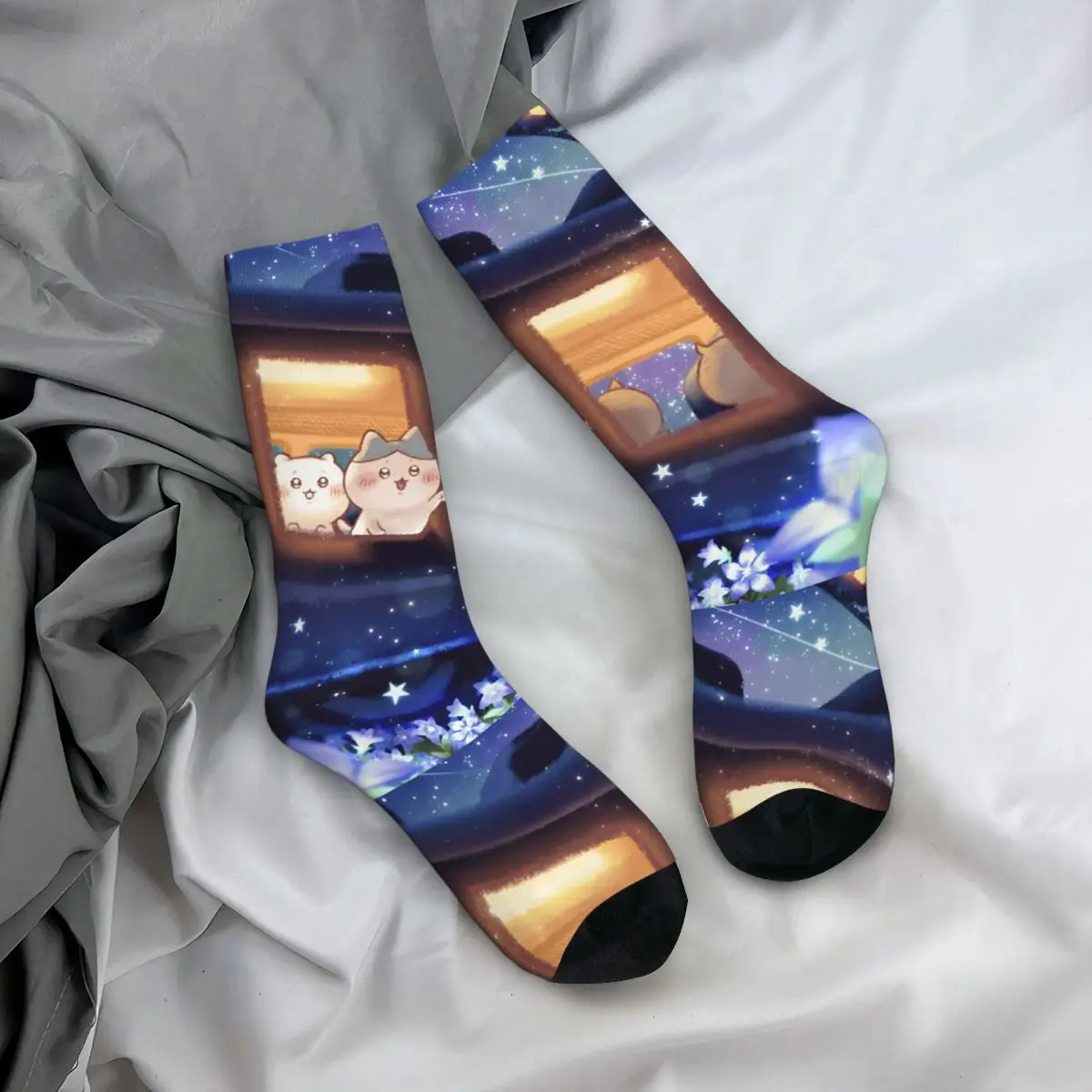 Chaussettes Chiikawa Momonga Hachiware pour hommes et femmes, chaussettes de dessin animé Kawaii, Hip Hop, printemps, été, automne, hiver, tube moyen, cadeau