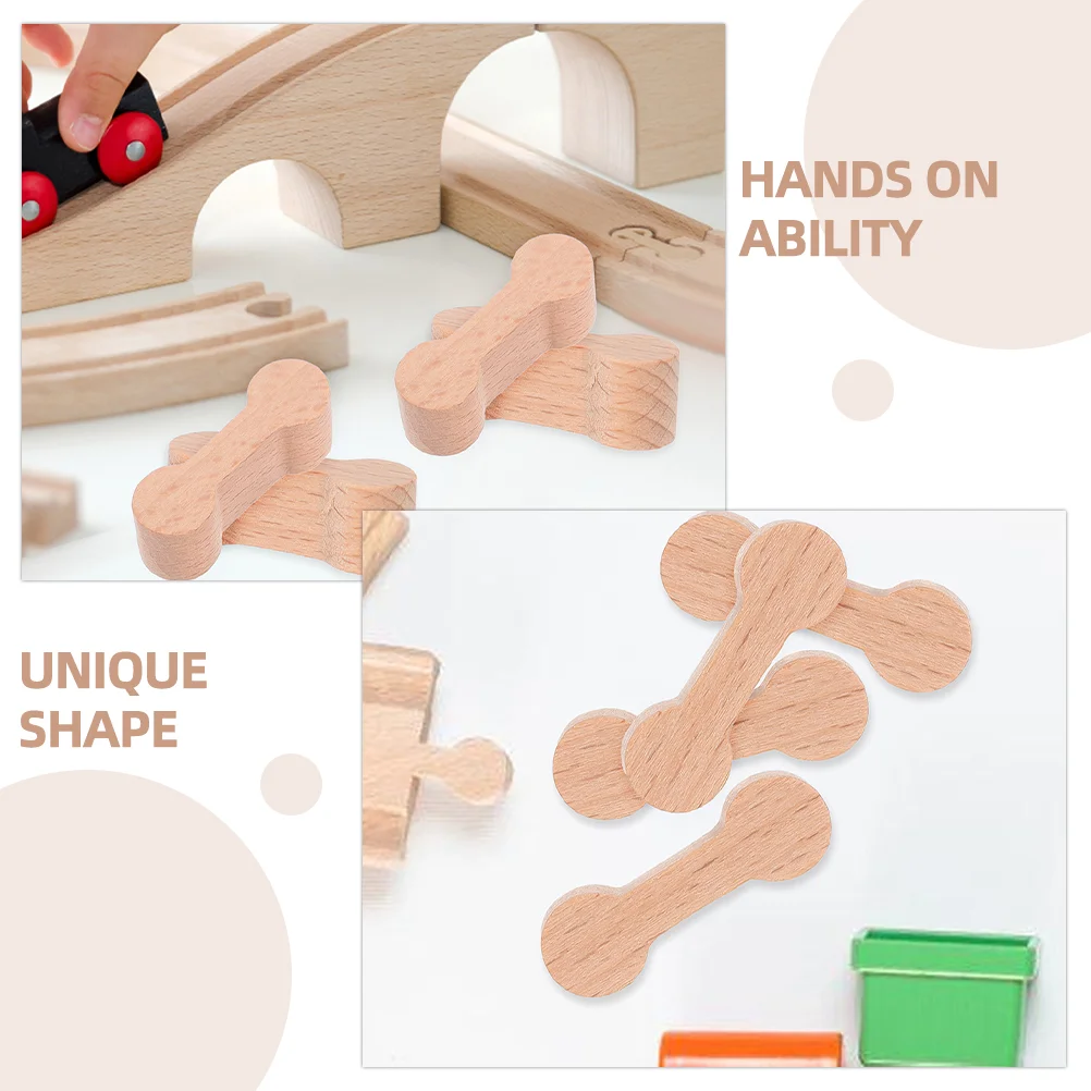 8 Pcs Train Track Adapter Kids Adaptors Model Villain Children Buckle Simple Connector For DIY Wooden Decorative Railway