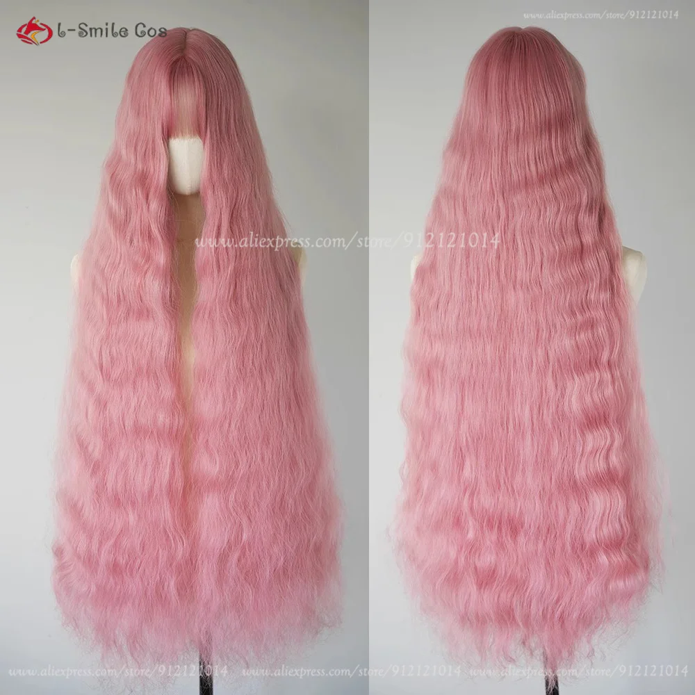 100cm Serizawa Layla Cosplay Wig Anime NANA Cosplay Pink Curly Wave Fluffy Heat Resistant Synthetic Hair Halloween Party Wigs