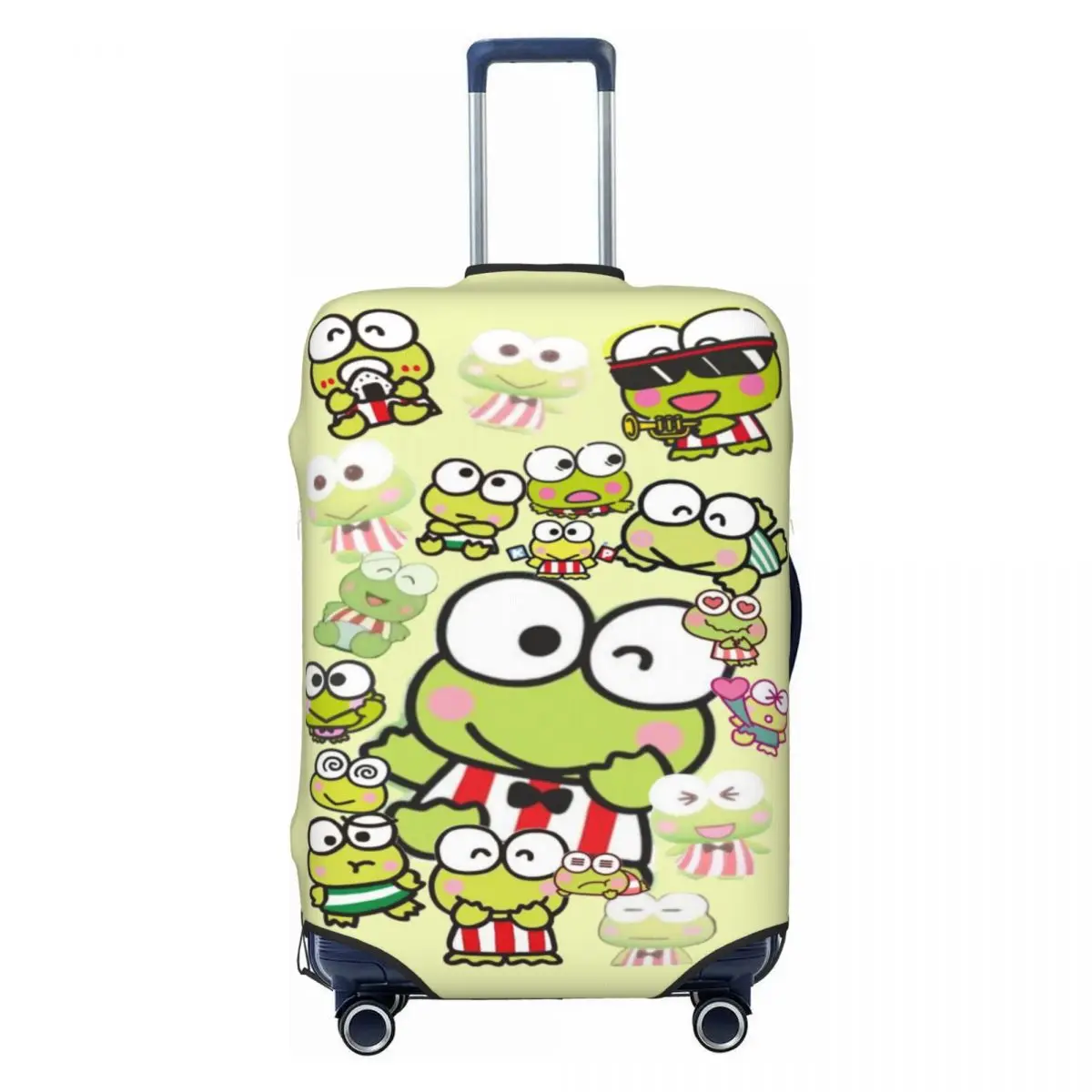 

Custom KeroKeroKeroppi Cartoon Luggage Cover Elastic Travel Suitcase Protective Covers Fits 18-32 Inch
