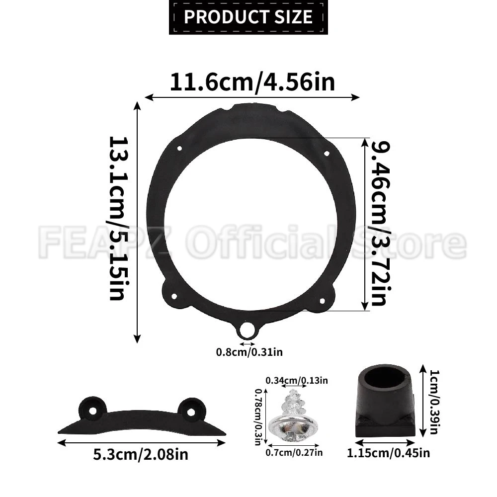 1 Pair Dashboard And Rear Side 4inch Audio Speaker Rings Adaptors kits ABS L+R For Porsche 996 Coupe Targa car accessories