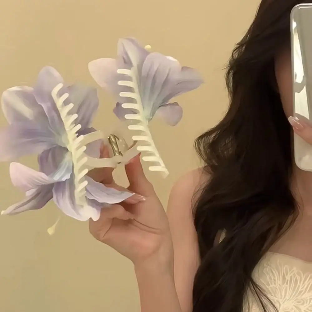 بوهيميا المشابك زهرة الزنبق مشبك شعر ذيل حصان كليب لطيف دبوس الشعر كالا مشبك شعر الكورية نمط أغطية الرأس مشبك القرش الكبير