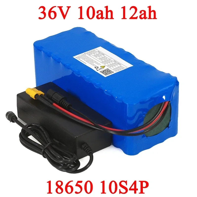 36V 12AH 10ah Electric Bike Batteries Built in 25A BMS Protection Lithium Battery Pack T/XT60 Plug with 42V 2A Charger