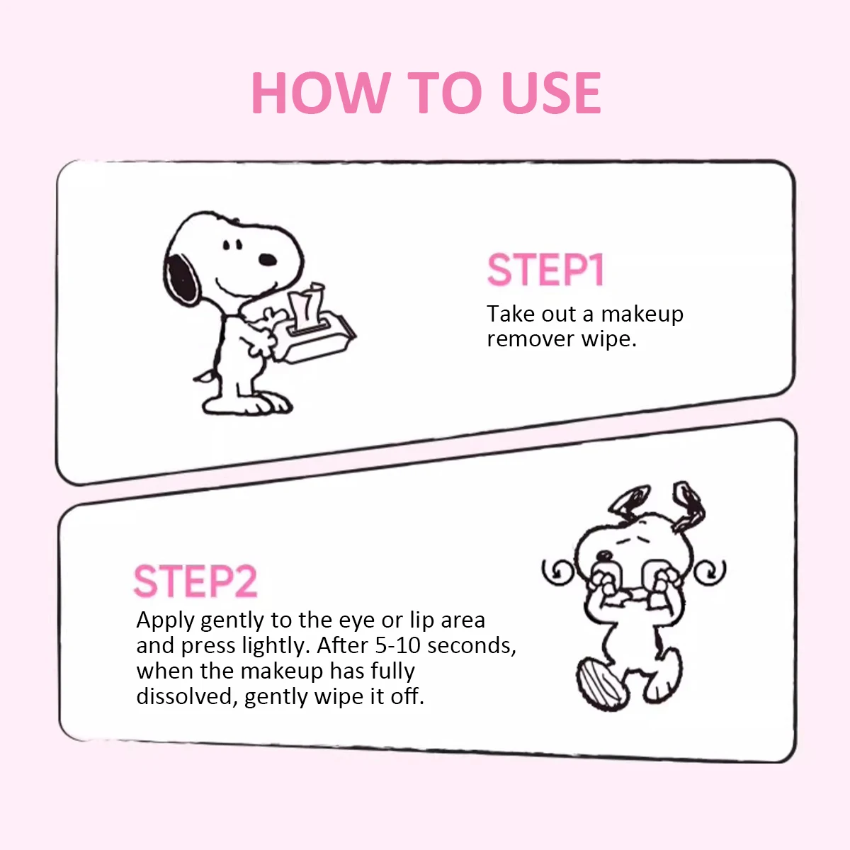 Banila Co Clean It Zero Lip & Eye Makeup Remover Pad - Snoopy Graphic Design,Gentle Makeup Removal,Korean Cosmetic,Makeup image 6