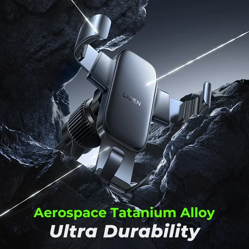 LISEN Nuovo arrivo Lega di alluminio Gravity 360 °   Supporto per telefono per presa d'aria per auto Mini design stabile anti-vibrazione per iPhone