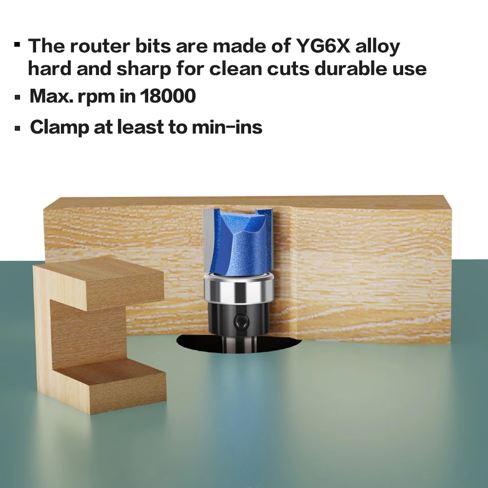 Imagem -06 - Tungsten Carbide Milling Cutter Shank Bit Reto Modelo Padrão Bit Flush Guarnição Router Bit com Rolamento mm em