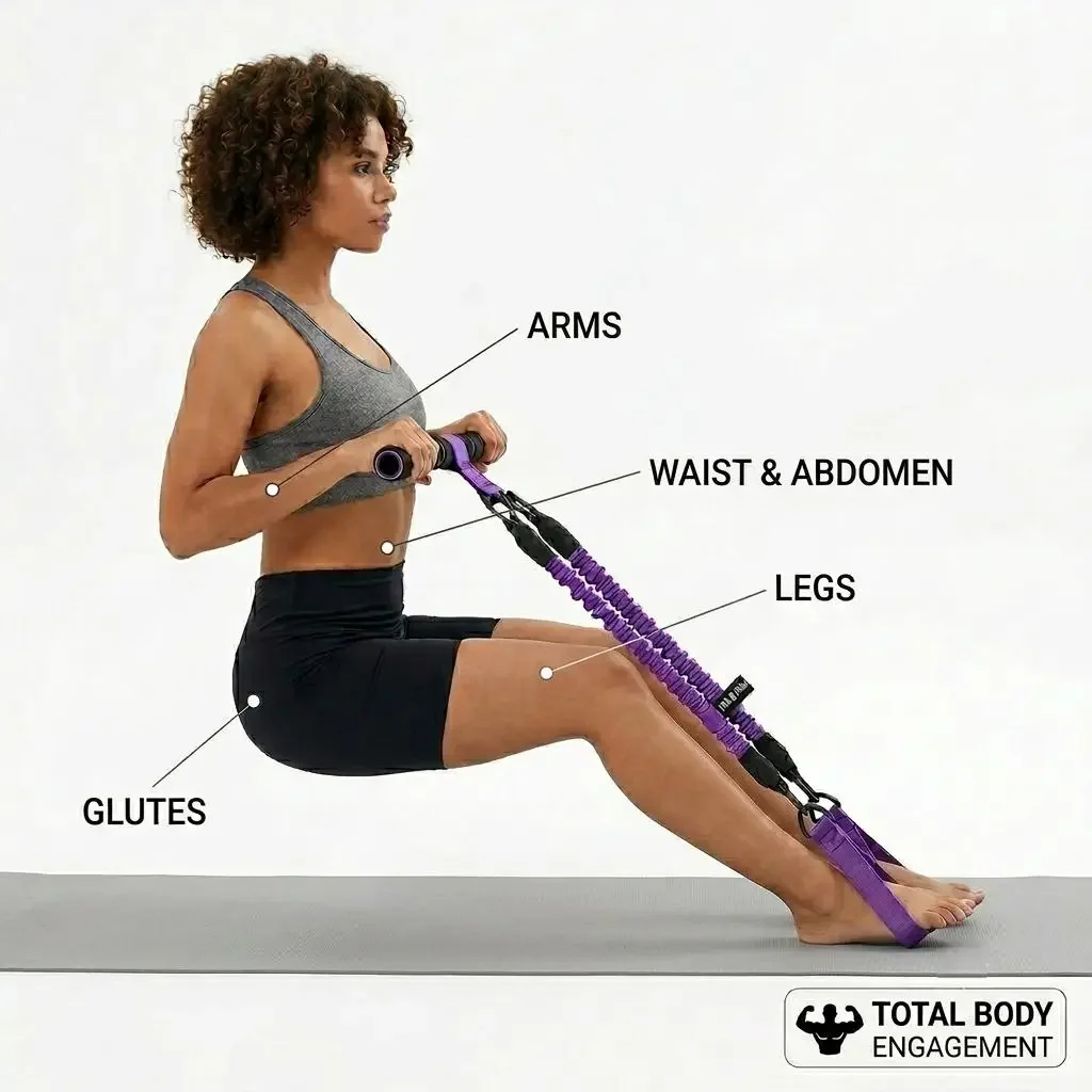Upgraded Pedal Resistance Band Trainer - Durable Latex Tubes, Beginner-Friendly, Women's Workout Gear, Portable Home Workout Exercise Equipment for Resistance Band Training & Toned Arms