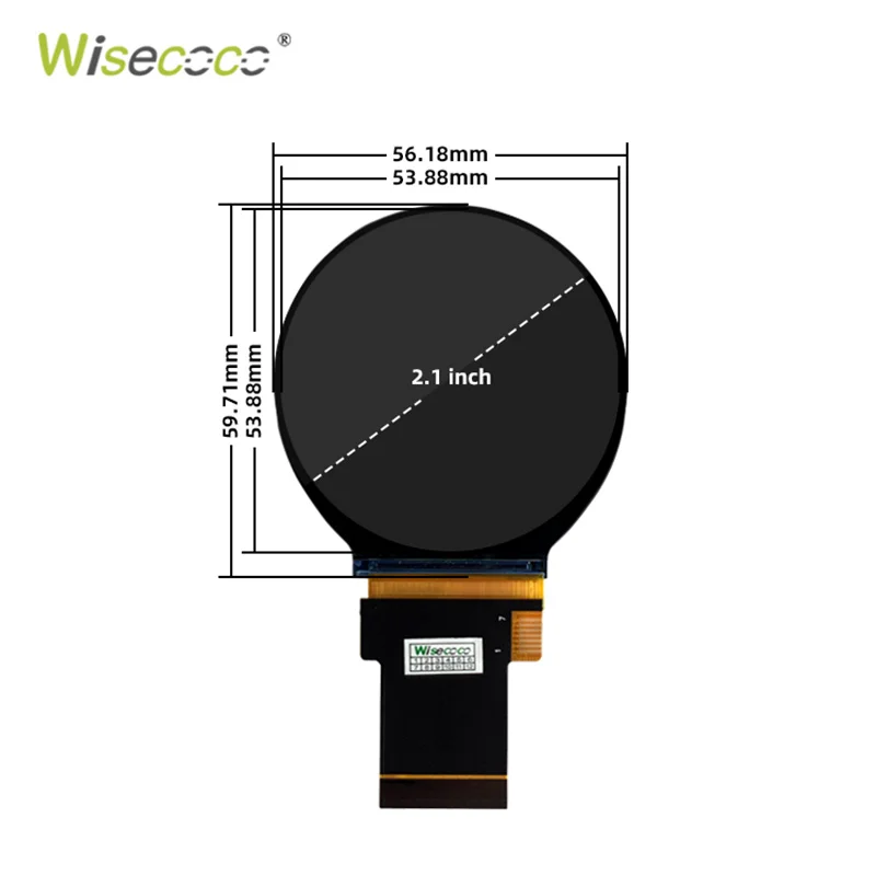 2.1 Cal okrągły ekran LCD Wisecoco 480x480 okrągły wyświetlacz Tft interfejs RGB SPI płyta sterownicza dla projektu inteligentnego domu ST7701S