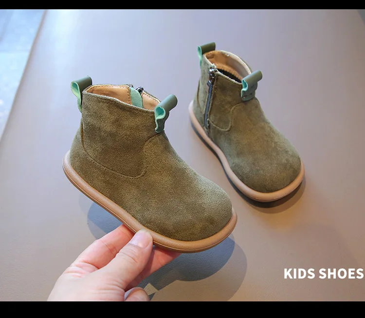 Herbst-Winter Baby Jungen Mädchen Stiefel Oxford Wildleder Kinder Freizeitschuhe Outdoor Rutschfeste Babyschuhe Plüsch Kinder Knöchelstiefel – Detail 13