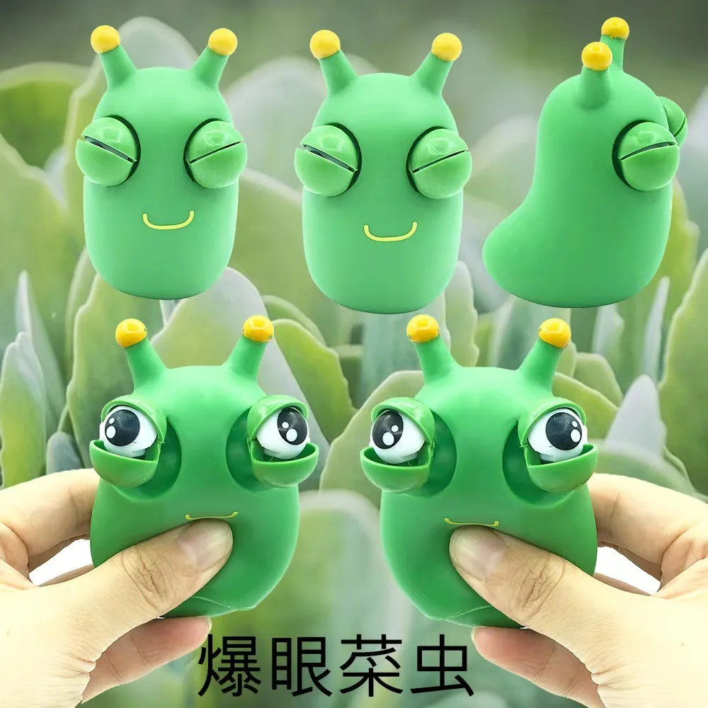 Vegetable worm googly eye toy stress reliever Knead music children's gift to vent small toys to decompress pranks