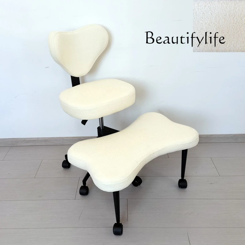 

Cross Leg Chair - Meditation Chair with Wheels, ADHD Chair, Height Adjustable Seat, Adjustable Footstool Silla Gamer Desk Chair