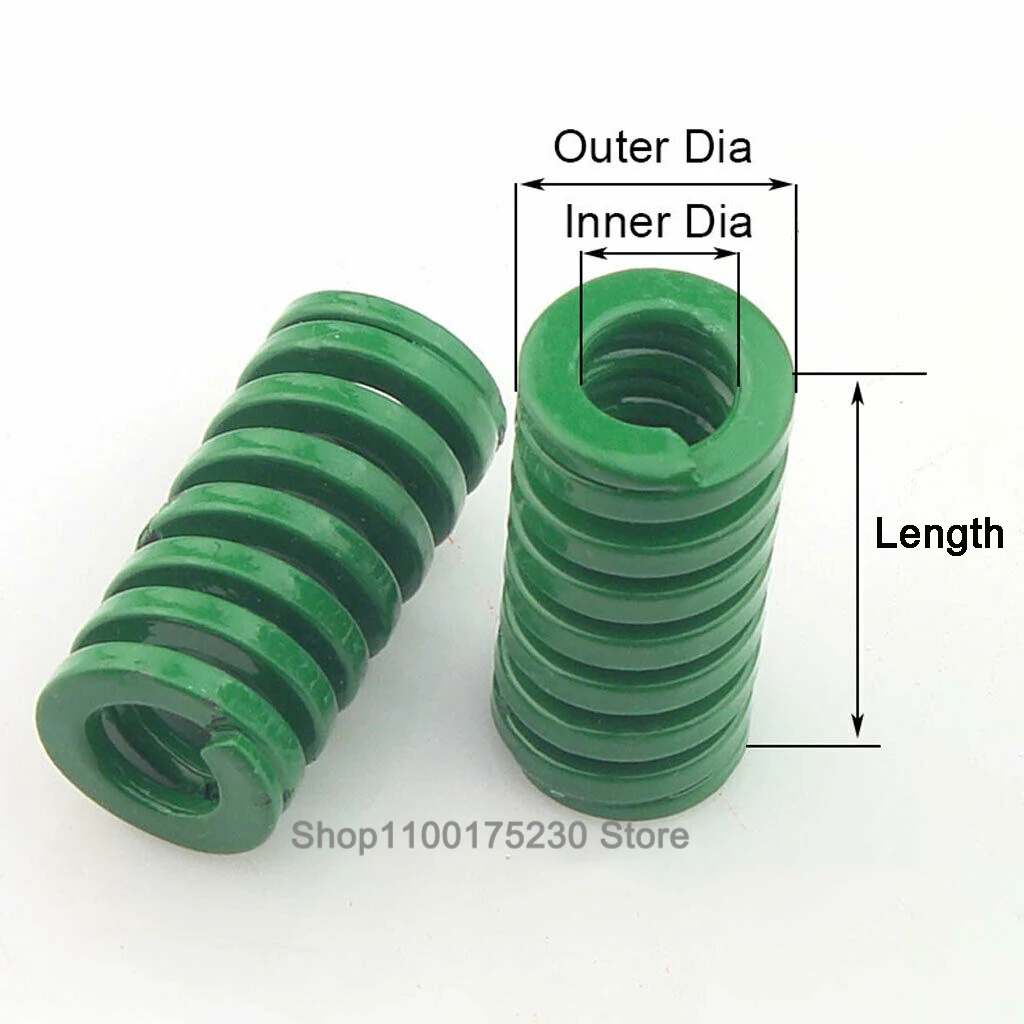 1Pcs Heavy Load Die Mold Springs Green Compression Spring Outer Diameter 8 10 12 14 16 18 20 22 25 27 30 35 40mm Length 20-200mm