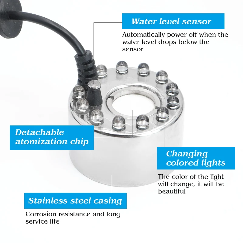 New Durable Quality DC 24V Ultrasonic Humidifier Mist Maker Fogger Water Fountain Pond Atomizer Head Air Humidifier