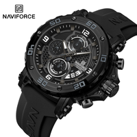 NAVIFORCE NF7123 Luxury Quartz Watches 5TM Waterproof Male Clock GIfts Silicone Strap Sports Chronograph Watch
