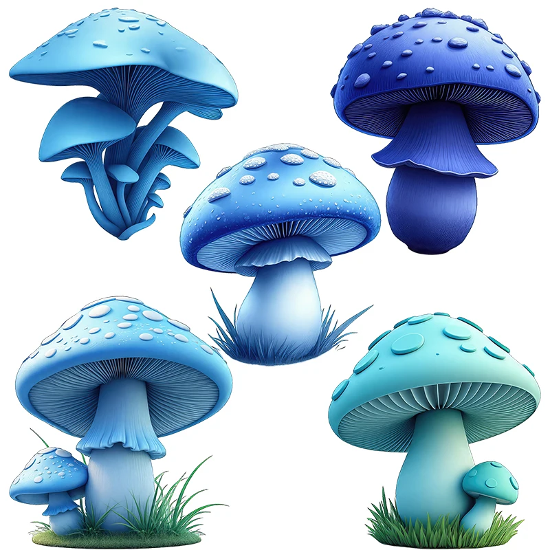Three Ratels CG36 Beautiful cartoon blue mushroom wall stickers decorate children's bedroom funny car decals