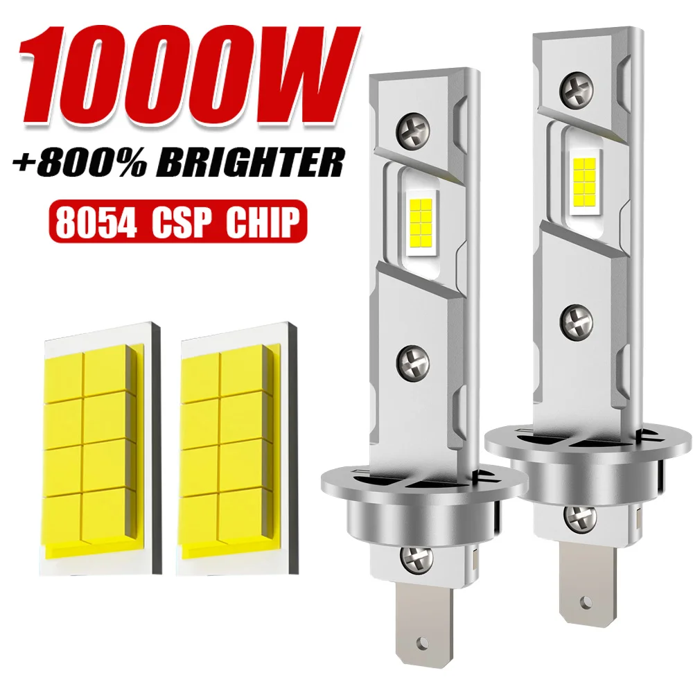 

H1 Светодиодная лампа для фар Mini 8054 CSP для автомобильных фар H1 Безвоздушный свет Автодиодные противотуманные фары с вентилятором 12 В 6000 К Белый Автомобильный