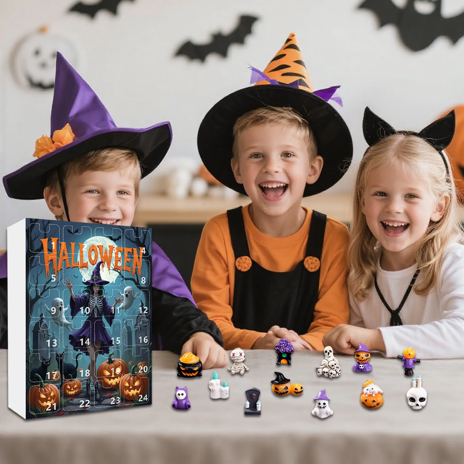fun toys for kids Halloween Countdown Calendar Pumpkin Resin toy festival popular playthings for children home toy 2025 hot