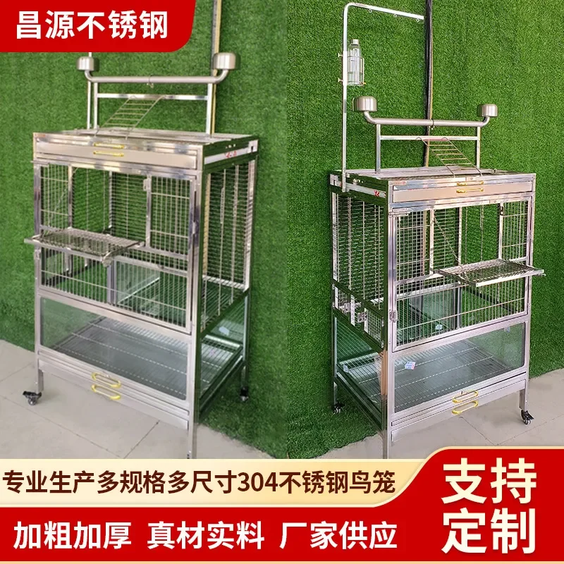 For Parrot Cage Stainless Steel Bird Cage Luxury Gray Macaw Sunflower Breeding Large Boutique House
