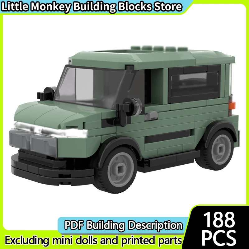 Speed Racing Car Model MOC Building Bricks Compact SUV Hatchback Modular Technology Children Holiday Gifts Assemble Toys Suit