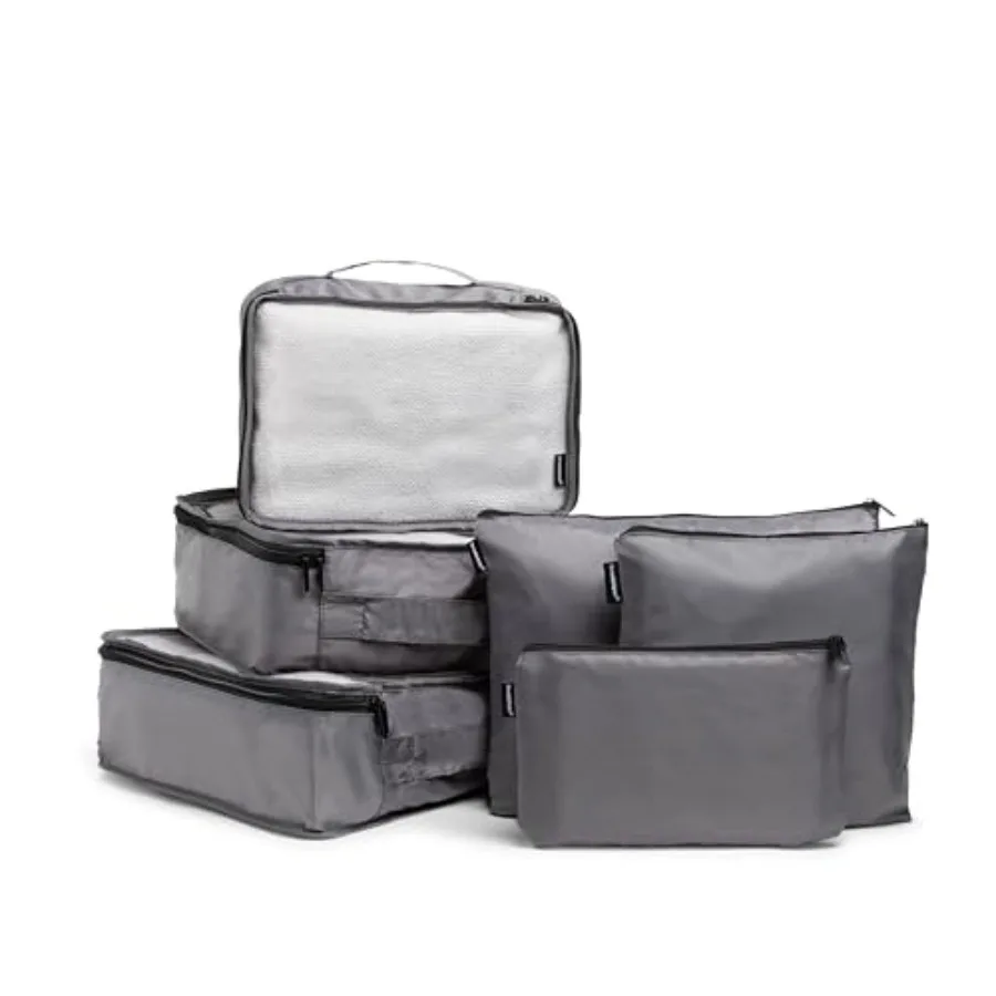 

Packing Cubes - 6 Piece Compression Packing Cubes for Travel Essentials - Luggage Sets Cube Storage Organizer Bags Size One Siz