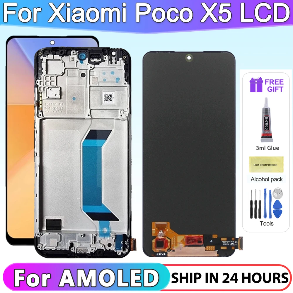 Tested For Xiaomi Poco X5 22111317PG LCD Display Touch Screen Digitizer Assembly Replacement parts For Poco X5 5G 22111317PI LCD