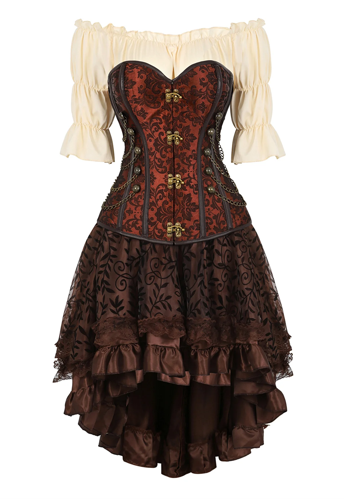 Steampunk Pirate Costumes for Women Pirate Corset Dress Renaissance Costume  Corset Top Plus Size Pirate Women Costume - AliExpress 200000532