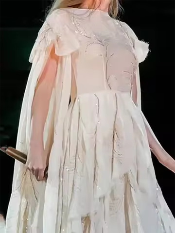 Romantic Knee-Length Sparkle Celebrity Dresses for Women Tiered Special Events Gala Evening Party Luxury Replica Dress