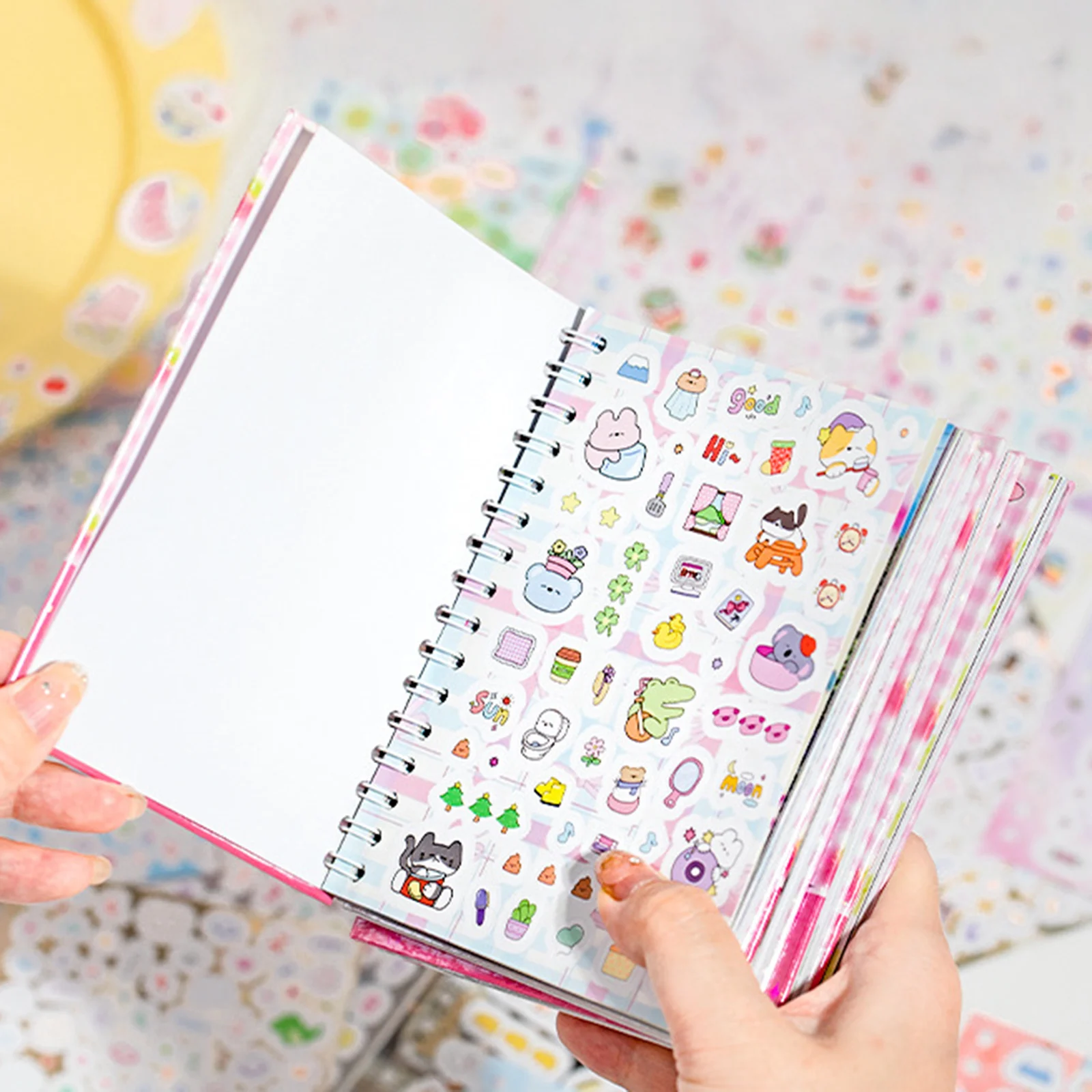 

Sweet Girlish Heart Style Staionery Stickers Mini Cartoon Material Decorative Stickers Simple Coil Korean Japenese Sticker Books