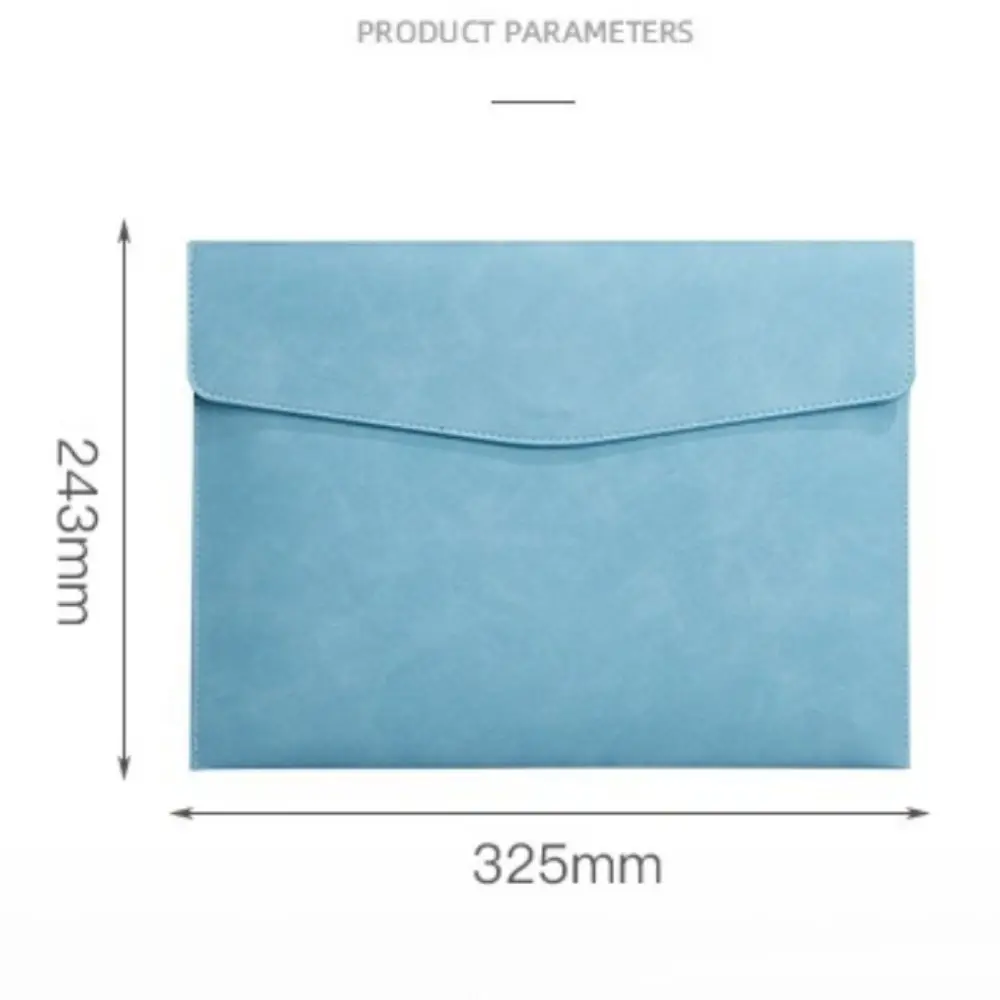 A4 Handheld File Storage Bag Large Capacity PU Leather Business Briefcase with Magnetic Buckle Thicken Handheld Laptop Bag