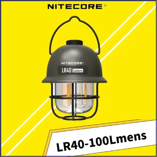 NITECORE LR40 USB-C Rechargeable Camping Lantern 100Lumens Runtime 65 Hours Emergency Power Supply