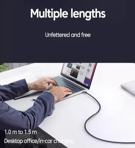 Anti Tangle Braided Right Angle Type C Cord 6A Super Fast Charge Office Hidden Clean Cable Layout Daily Mobile Stable Power
