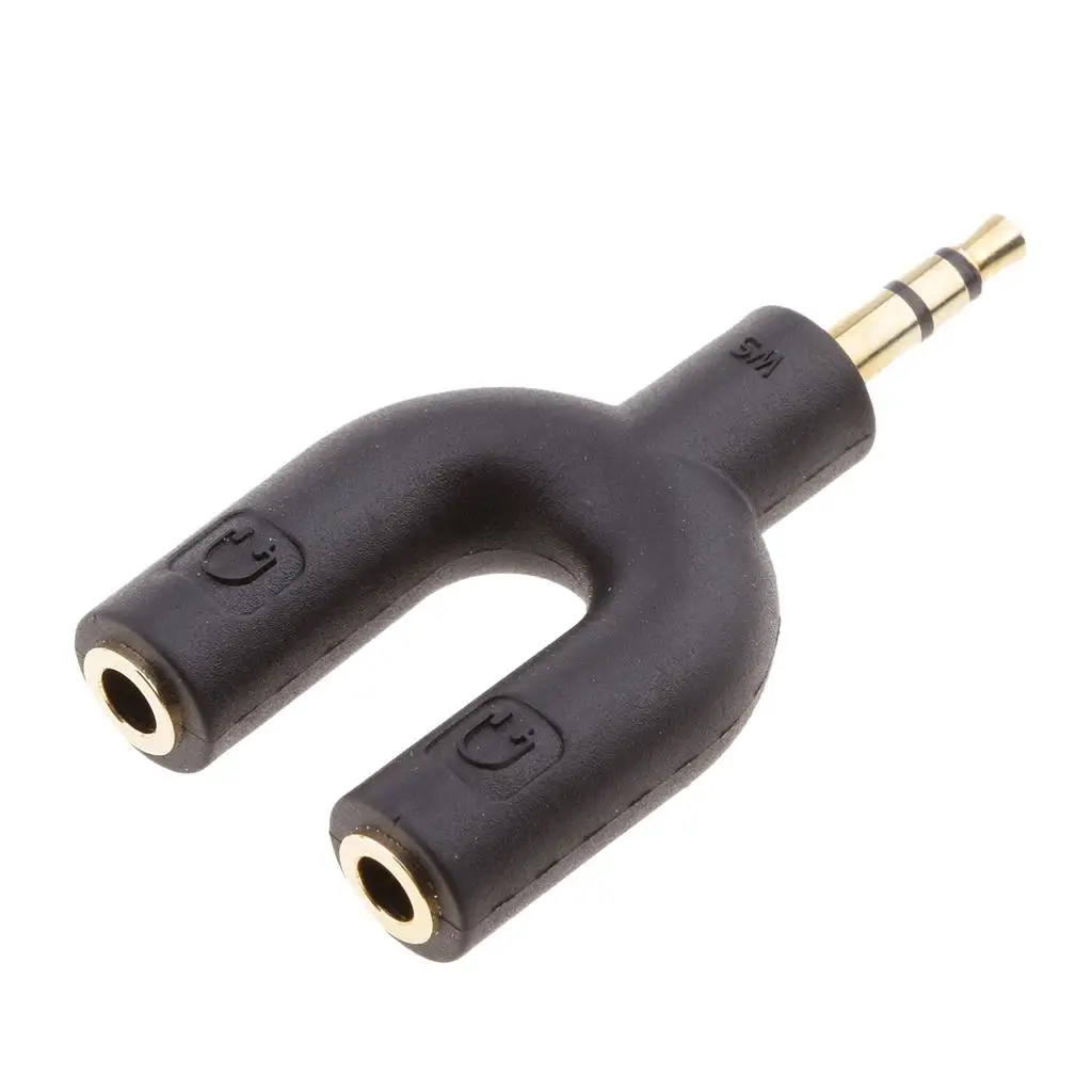 محول صوت ستيريو 3.5 ملم ذكر إلى 2 منفذ 3.5 ملم سماعة أذن أنثى لـ