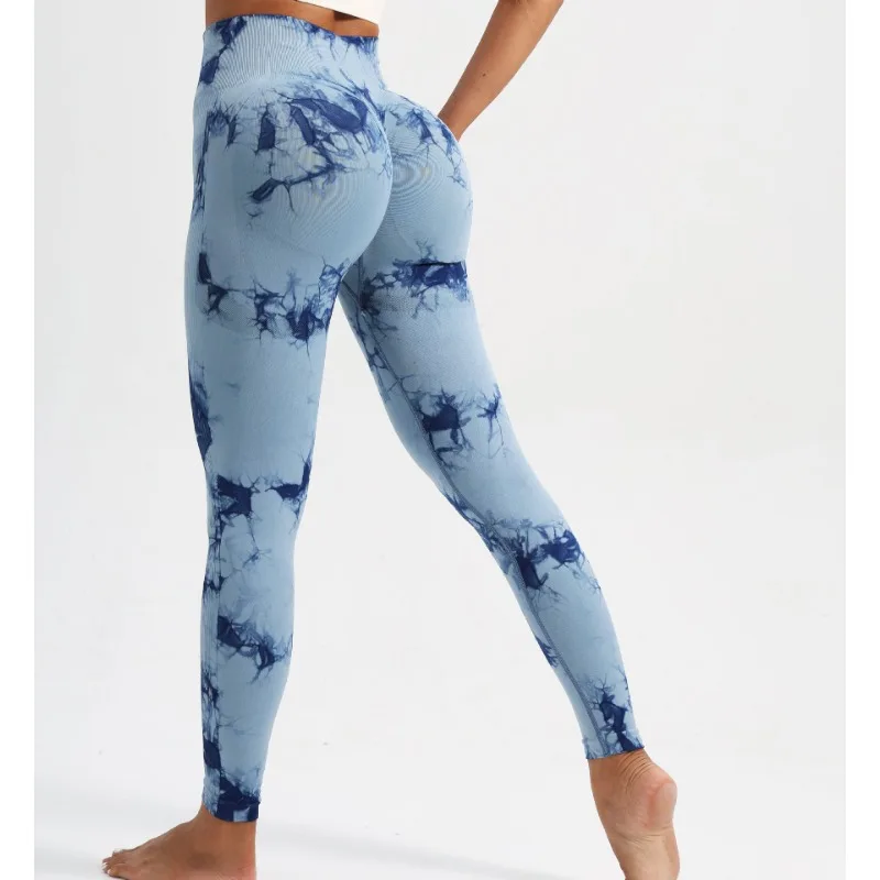 Frauen Nahtlose Tie Dye Yoga Leggings Hohe Taille Fitness Sexy Mode Leggings Übung Laufen Heben Gesäß Radfahren Leggings