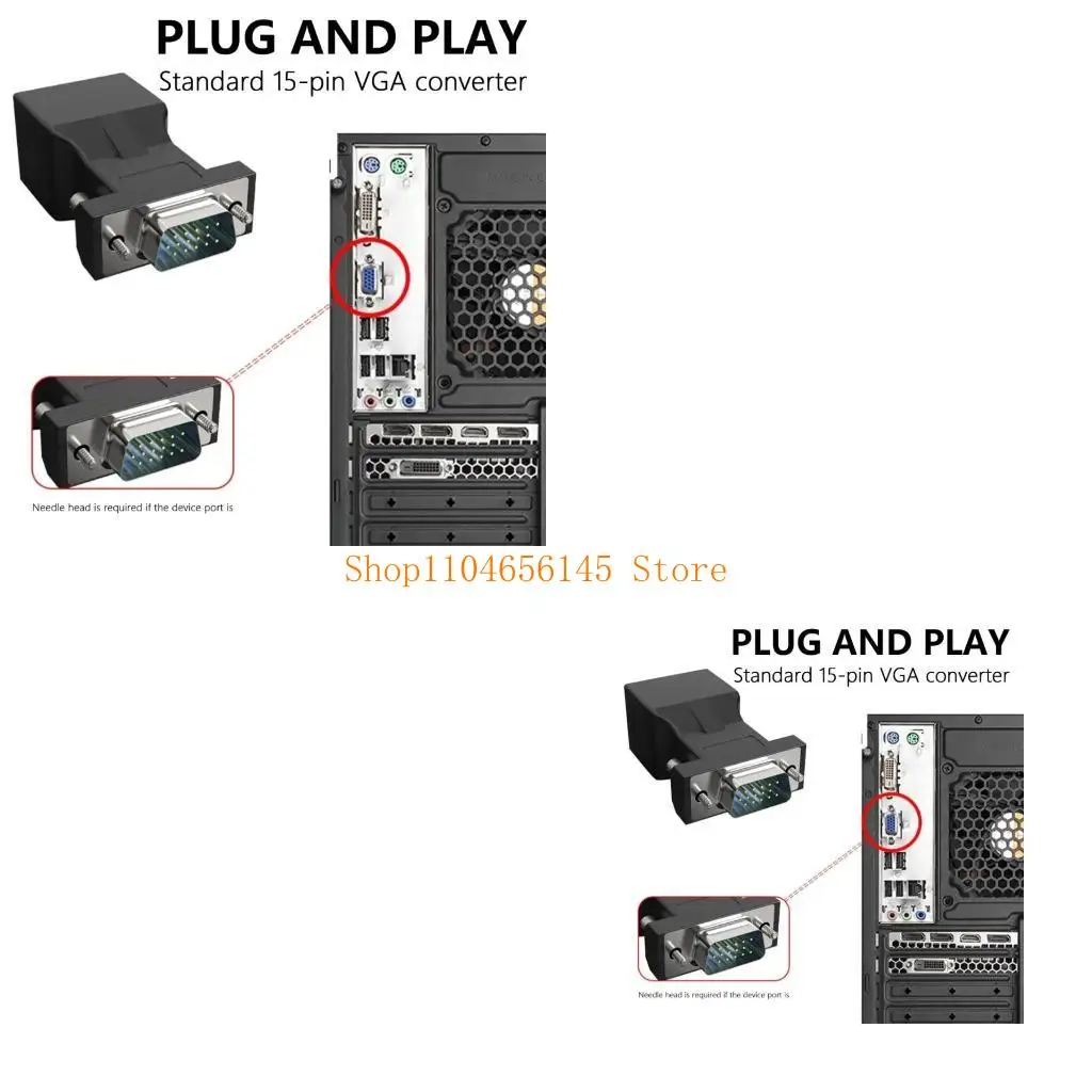 

5asd Plugs and Play VGA to RJ45 Networking Adapter for Easy Video Distribution in KTV