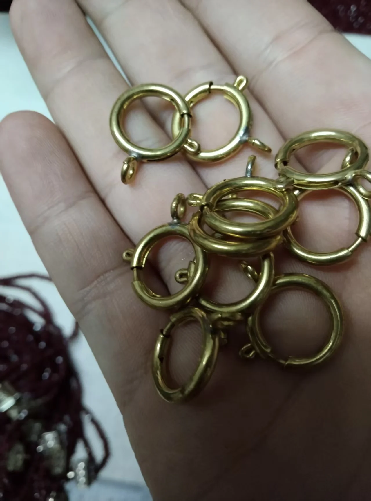 Custom  for 200 pcs 0.6 Inch 16mm Simple unplated Brass Round  Spring Load  Buckle