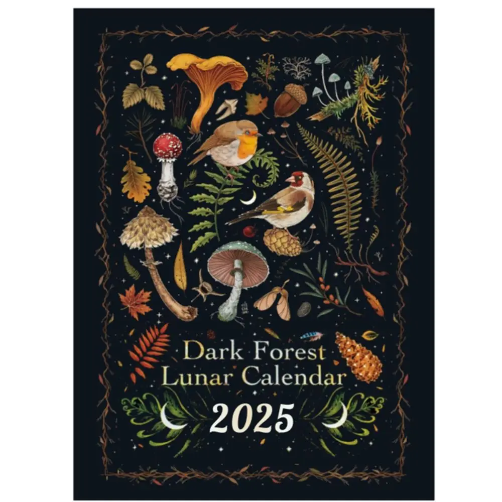 

Contains 12 Original Illustrations 2025 Calendar Drawn Throughout The Year Daily Monthly Schedule Dark Forest Lunar Calendar