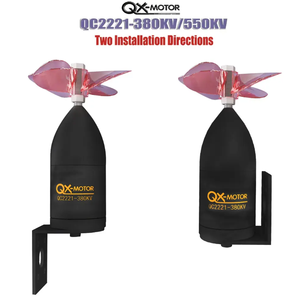 QX-MOTOR Waterproof QC2221 Underwater Propulsor 12V-24V 380KV 550KV 6S Brushless Motor with 50A ESC for RC Ship Model