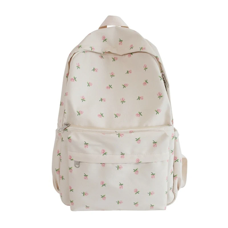 Mochila feminina nylon para viagem, mochila fofa média casual para meninas