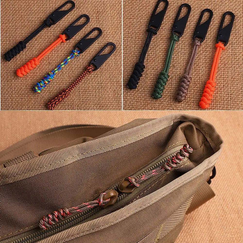 Detachable Zipper Pullers Outdoor Bag Zipper Pull Head Durable Wear-resistant Umbrella Rope Woven Zipper Replaceable Accessories