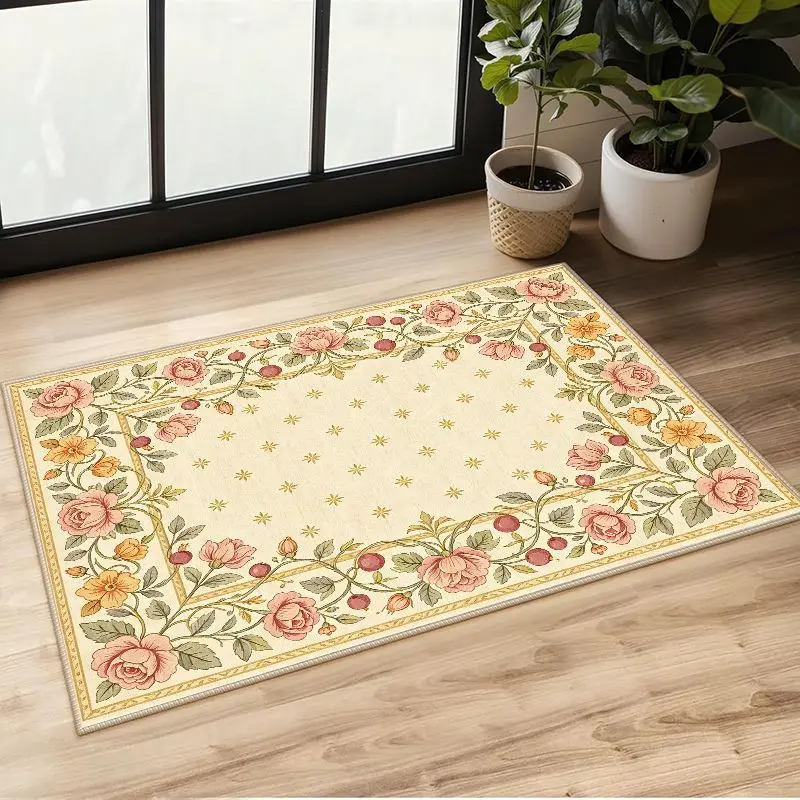 VIKAMA Orange Turkey Thanksgiving Door Mat Stain Resistant Non Slip Entryway Non Slip Backing Home Organization Home Decor